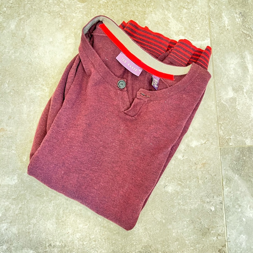 Ted Baker Burgundy sweater men’s size 4